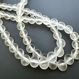 10MM CRYSTAL MAT ROUND BEADS STRUNG 30" (12 strings)