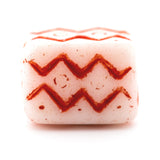 White w/Red Zigzags Glass Bead (72 pieces)