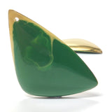48X29MM Green-Ivory Enamel Brass Drop (2 pieces)