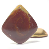 48X44MM Amber-Ivory Enamel Brass Drop (2 pieces)