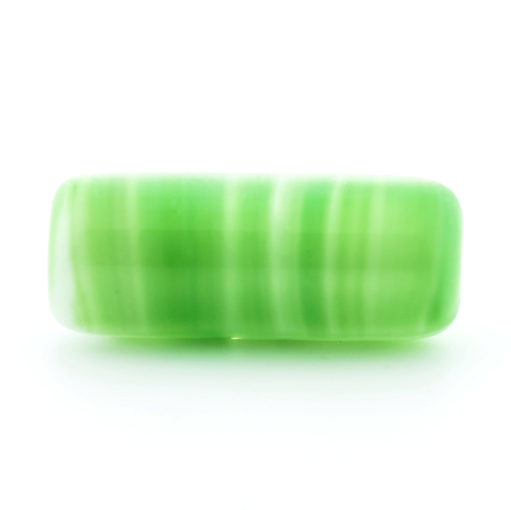 15X6MM Green Glass Tube Bead (72 pieces)