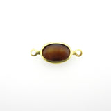 Tigereye Brown Glass Oval Chanel Link Bead (24 pieces)
