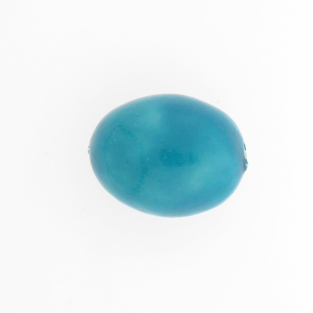 Turquoise Oval Paper Mache Bead (10 pieces)