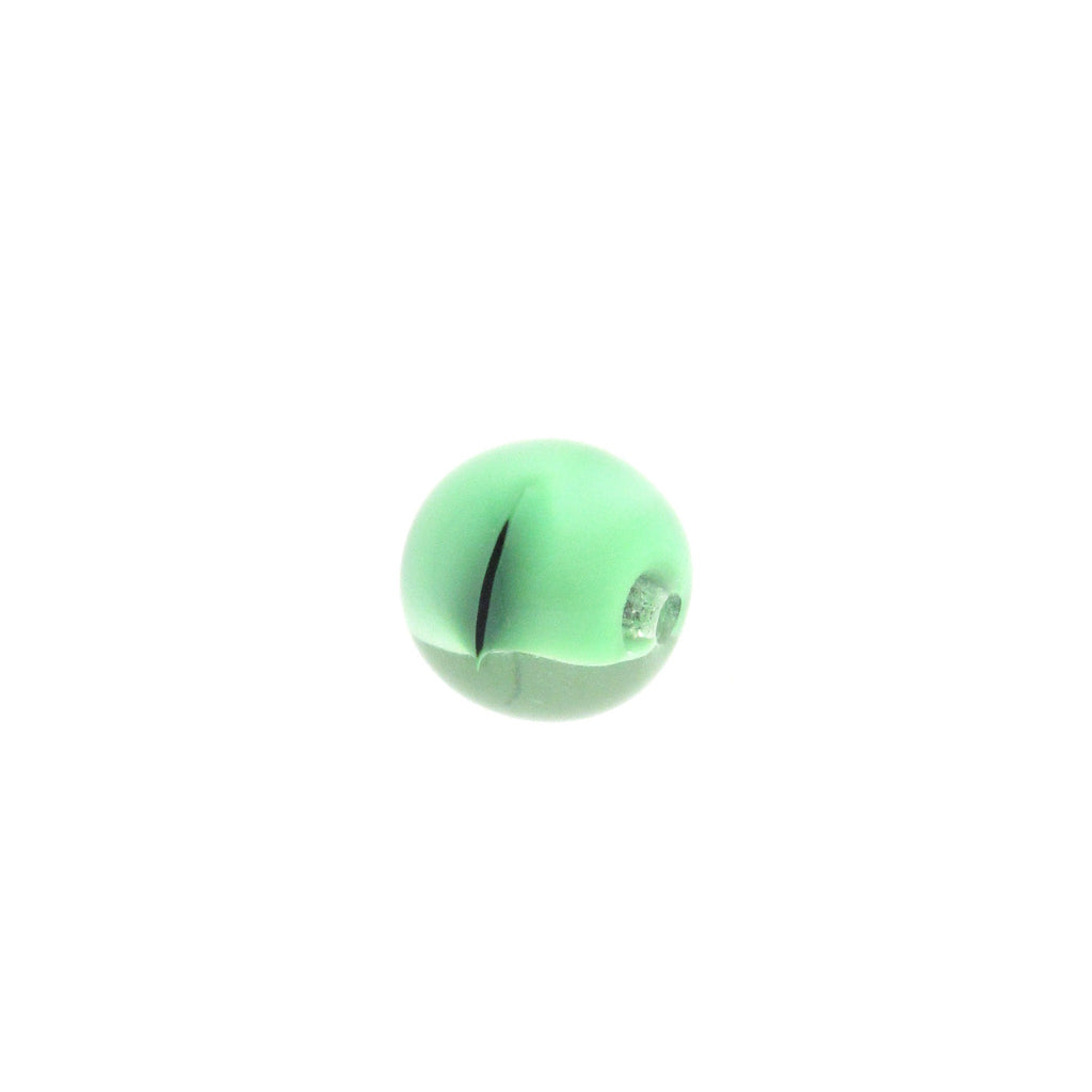 14MM Green Givre Round Glass Bead (18 pieces)