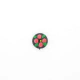 10MM Pink Flower On Black Cab (12 pieces)
