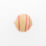 20MM Pink Stripe Papermache Bead (12 pieces)