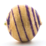 20MM Purple Stripe Papermache Bead (12 pieces)
