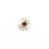 18X13MM White/Gold Oval Glass Bead (12 pieces)