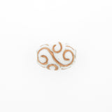 18X13MM White/Gold Oval Glass Bead (12 pieces)
