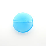 14MM Aqua Opal Glass Flat Round Bead. (36 pieces)