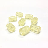 12X8MM Yellow Crackle Glass Tube Bead (36 pieces)