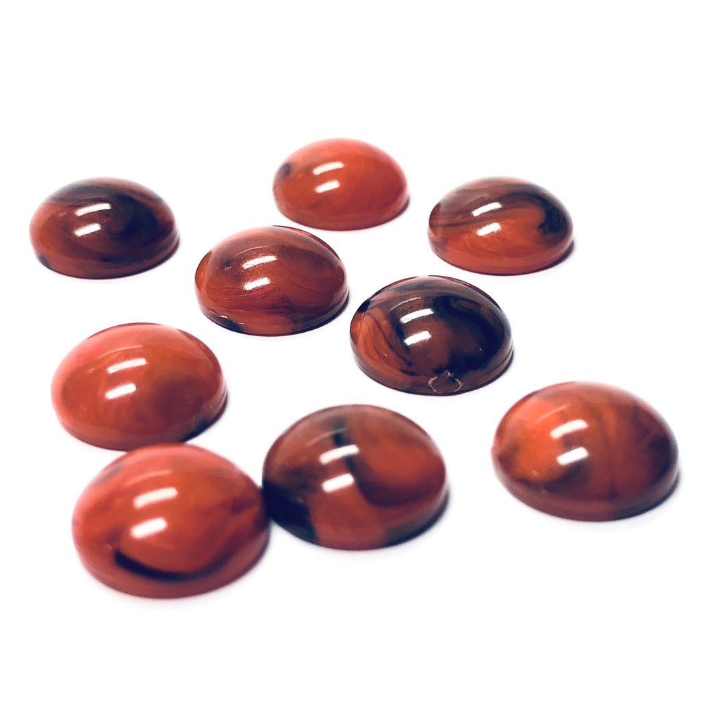10MM Coral Matrix Color Round Acrylic Cab (144 pieces)