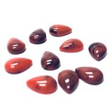 10X7MM Coral Matrix Color Pear Acrylic Cab (144 pieces)