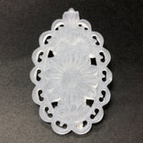 68X42MM Crystal Mat Floral Drop (6 pieces)