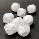 11MM White Crackle Glass Diamond Bead (36 pieces)