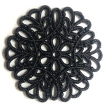 30MM Black Filigree Plastic Disc (36 pieces)