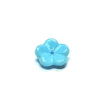 9MM Blue Turq Glass Flower Cap (144 pieces)