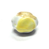 18MM Yellow/White Ceramic Oval Bead (36 pieces)
