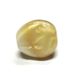 16X15MM Lt.Topaz/Wht Fancy Glass Bead (24 pieces)