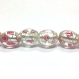 13X10MM Oval Glass Silver Foil Lamp Beads 16" (1 strand)