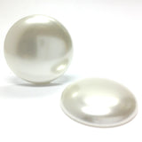 30MM Lowdome White Lustre Pearl Cab (12 pieces)