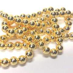 10MM Vacuum Plated Gold Beads 15" 6 Strings