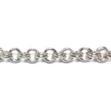 Im. Rhodium Plated Chain Steel Double Cable (1 foot)