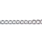 Silver Tone Plated Chain Brass Parallel Curb (1 foot)