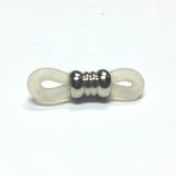 19MM Nickel Milky White Rubber Eyeglass Holder (144 pieces)
