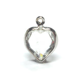 8MM Channel Heart 1Ring Crystal/Rhodium (12 pieces)