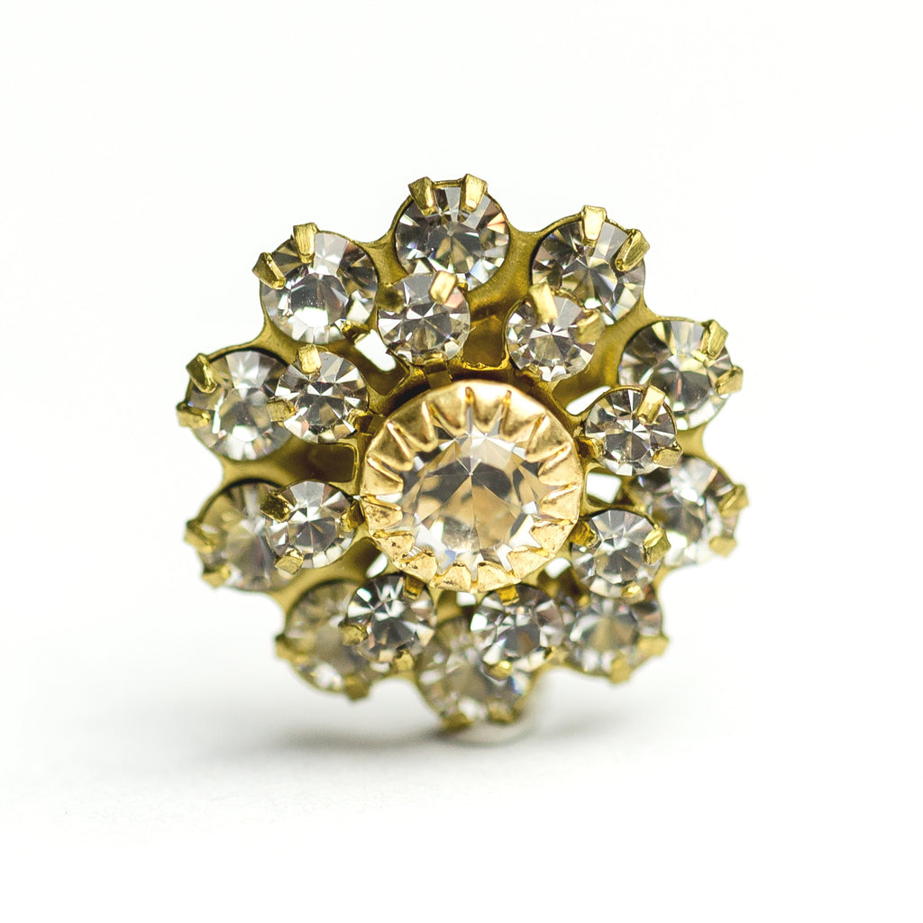 16MM Grad.Flwr.Button Crystal Brass (2 pieces)