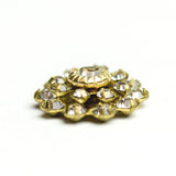 16MM Grad.Flwr.Button Crystal Brass (2 pieces)