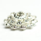 16MM Grad.Flower Button Crystal/Silver (1 piece)