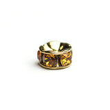6MM Rhinestone Rondelle Topaz/Gold (12 pieces)