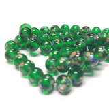 6MM Emerald Round Glass Tombo Bead (50 pieces)