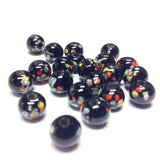 6MM Black Round Glass Tombo Bead (50 pieces)