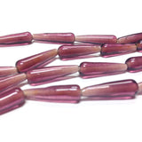 20X6MM Amethyst Glass Pear Bead (30 pieces)