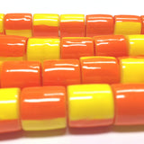 7X6MM Orange And Yellow Plastic Tube Bead (~108 pieces)