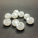 10MM White Spotted Glass Bead (60 pieces)