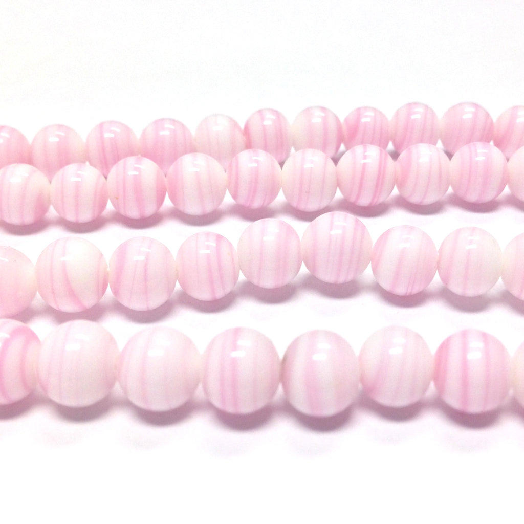 5MM White/Pink Swirl Glass Bead (300 pieces)