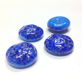18MM Lapis With Gold Fleck Glass Baroque Cab (12 pieces)