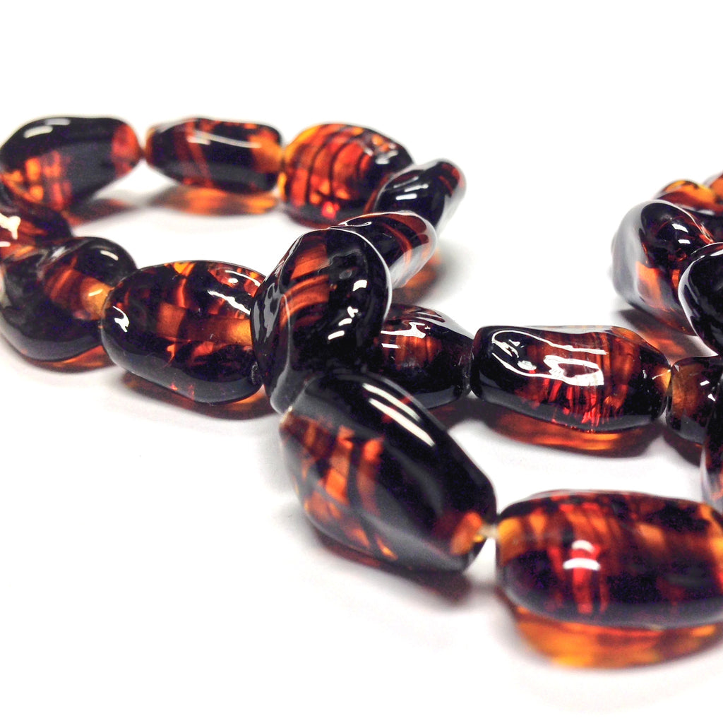 14MM Tortoise Flat Baroque Glass Bead (30 pieces)
