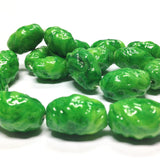 18X10MM Emerald Green Glass Baroque Oval Bead (30 pieces)
