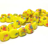 11MM Yellow Tombo Triangular Glass Bead (50 pieces)