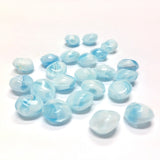 9MM Aqua Glass Disc Bead (72 pieces)