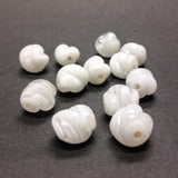 10MM White Baroque Swirl Glass Bead (43 pieces)