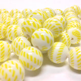10MM Yellow/White Glass Bead (50 pieces)
