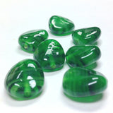 13X12MM Emerald Glass Baroque Oval Bead (50 pieces)
