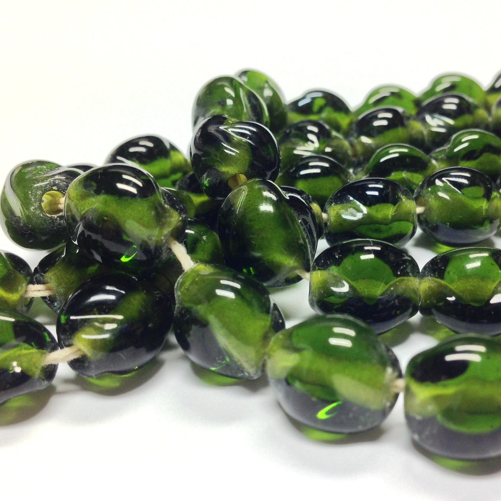 10MM Olive Green Baroque Glass Bead (50 pieces)