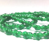20X10MM Emerald Green Twisted Glass Oval Bead (30 pieces)